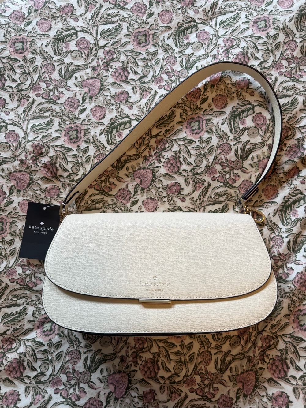 NWT Kate Space Ivory Leather Shoulder Bag